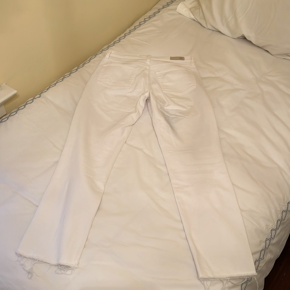 AG The Isabelle High Rise Straight Crop in Distressed White Size 27R - Picture 5 of 8